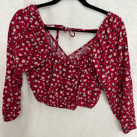 AE Long Sleeve Wrap Front Blouse - Picture 2 of 3